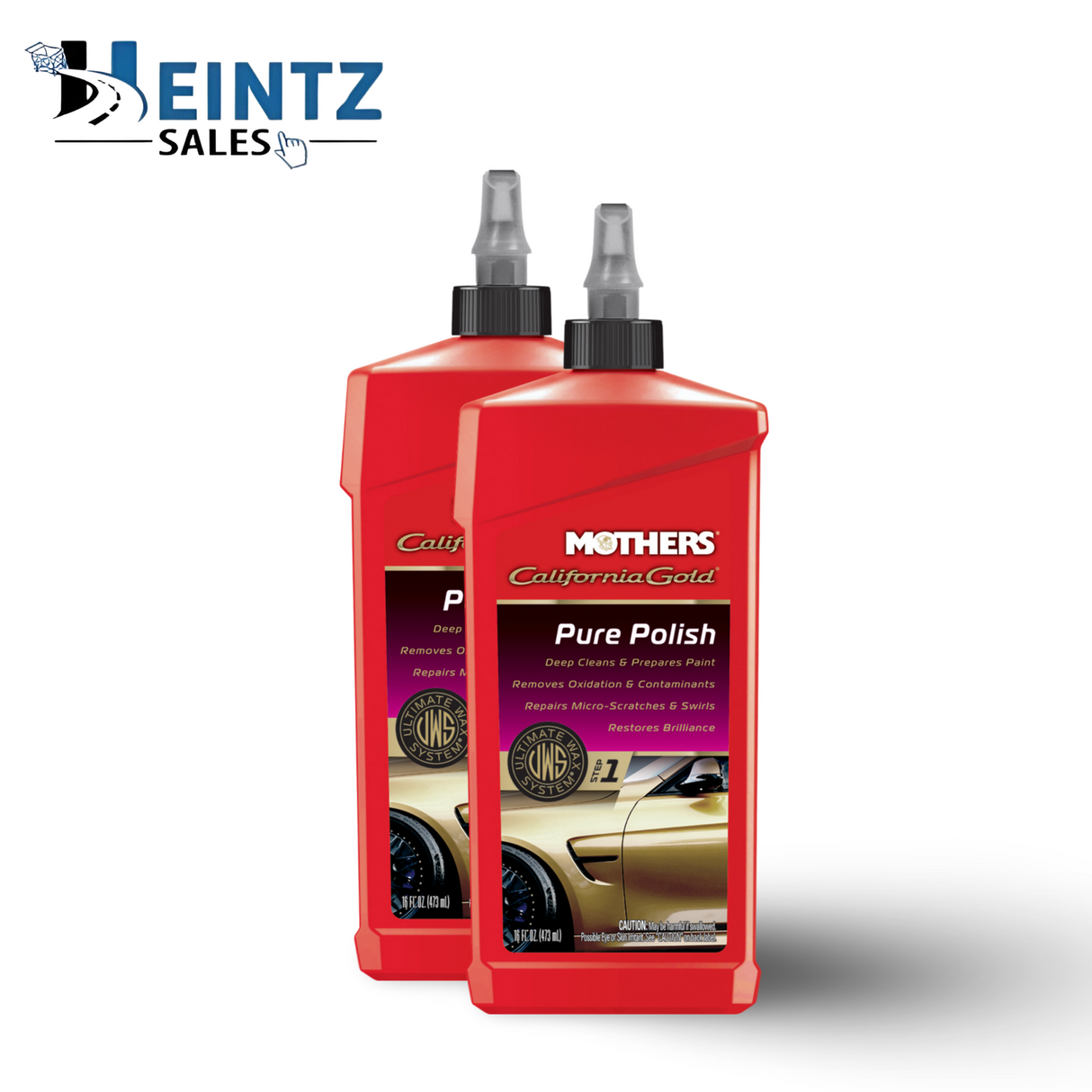 MOTHERS 07100 California Gold Pure Polish 2 PACK - Deep Cleans - Restore - 16 oz.