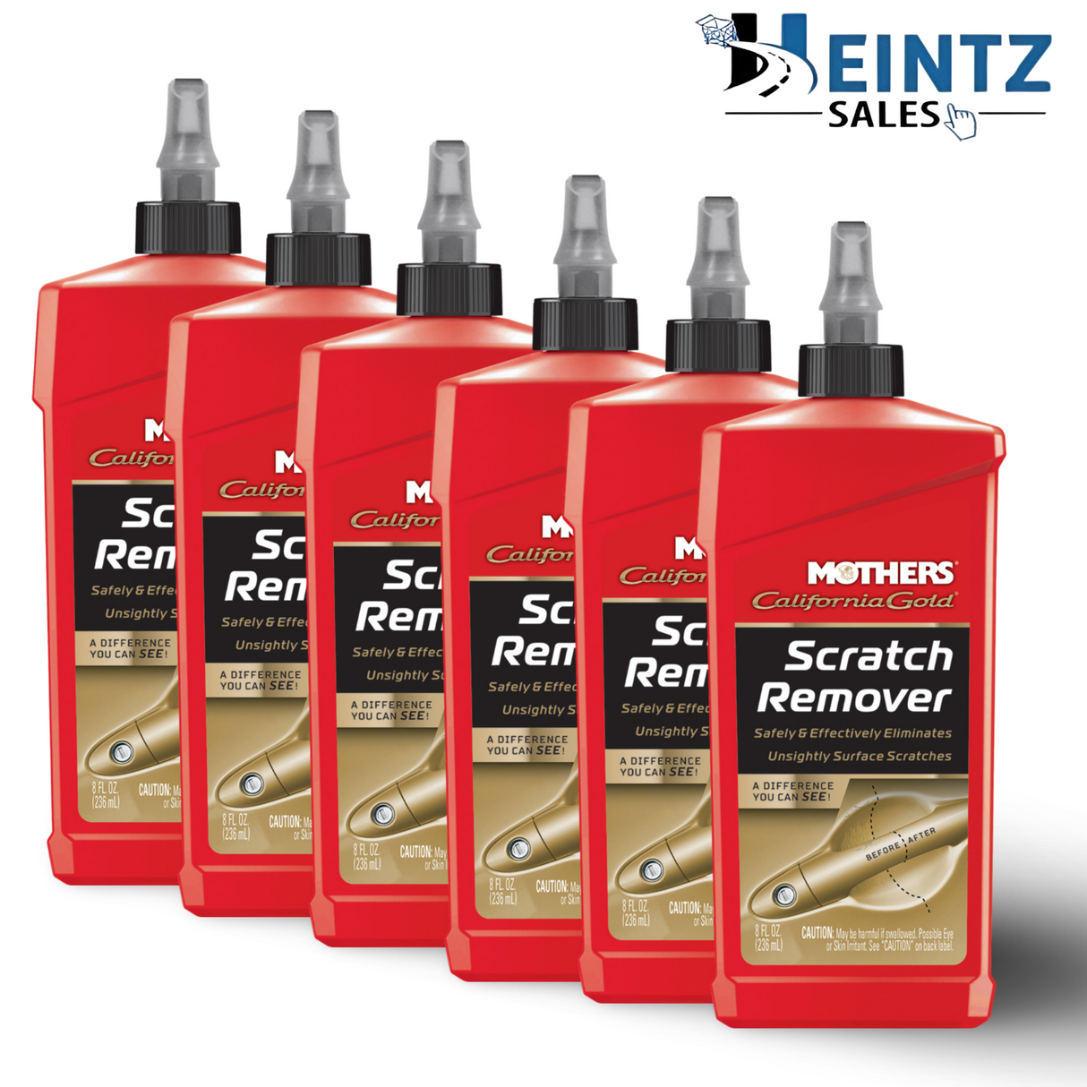 MOTHERS 08408 California Gold Scratch Remover 6 PACK - Eliminates scratches - 8 oz.
