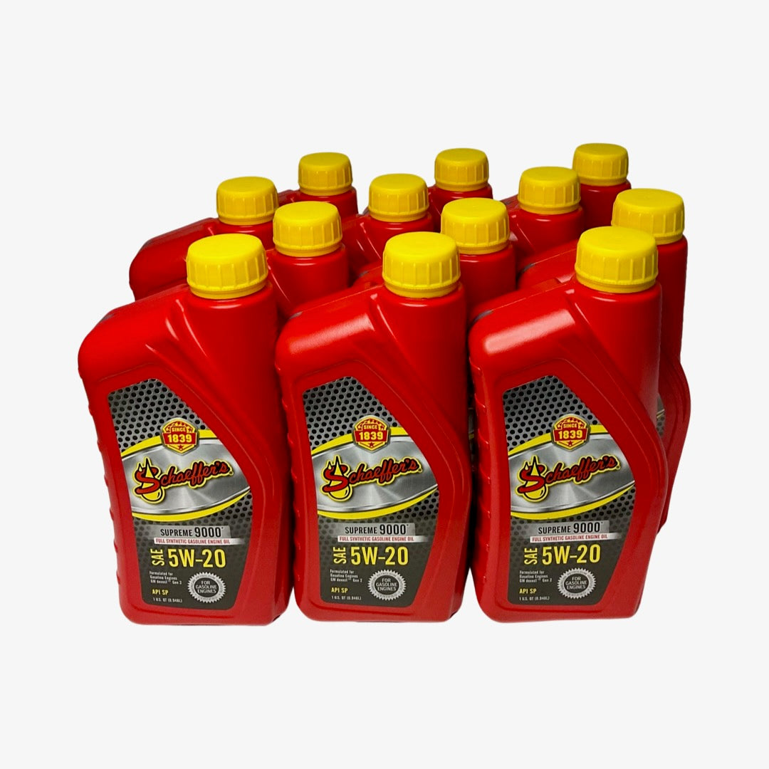 Schaeffer's 9004 - 12 Pack Supreme 9000™ Full Synthetic Engine Oil 5W-20 - 1 qt. ea.