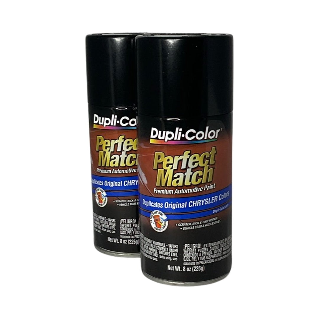 Dupli-Color BCC0427 - 2 Pack Chrysler Brilliant Black Pearl Perfect Match Automotive Spray Paint - 8 oz. ea.