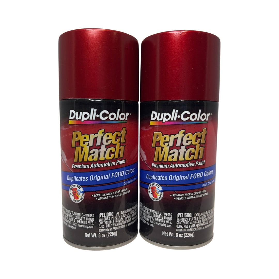 Dupli-Color BFM0344 - 2 Pack Ford Toreador Red Metallic Perfect Match Automotive Spray Paint - 8 oz. ea.