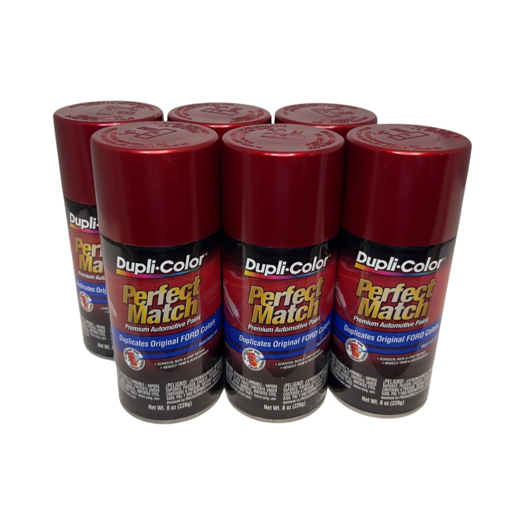 Dupli-Color BFM0344 - 6 Pack Ford Toreador Red Metallic Perfect Match Automotive Spray Paint - 8 oz. ea.