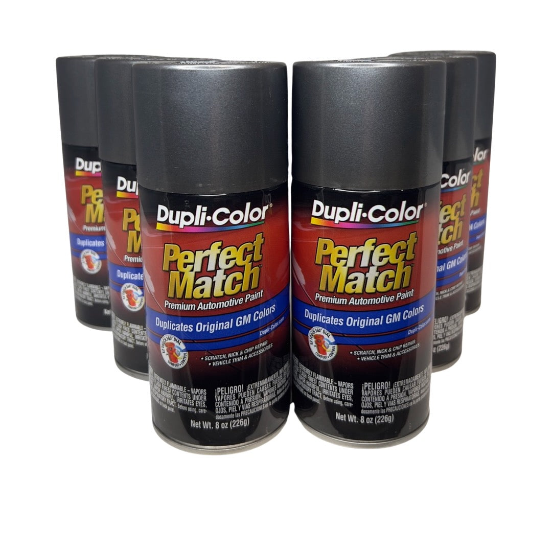Dupli-Color BGM0347 - 6 Pack GM Medium Gray Metallic Perfect Match Automotive Spray Paint - 8 oz. ea.