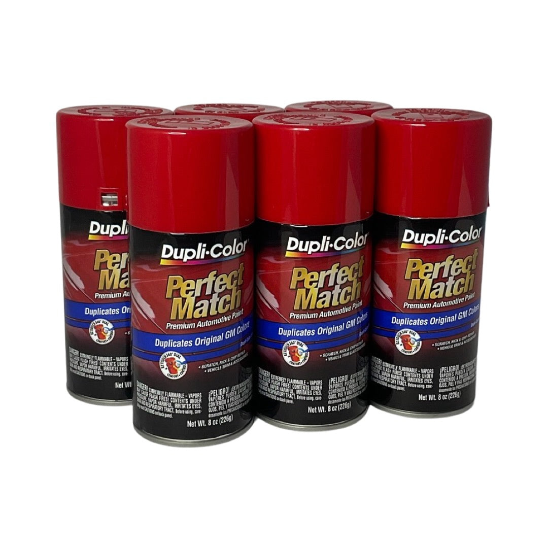 Dupli-Color BGM0398 - 6 Pack GM Bright Red Perfect Match Automotive Spray Paint - 8 oz. ea.