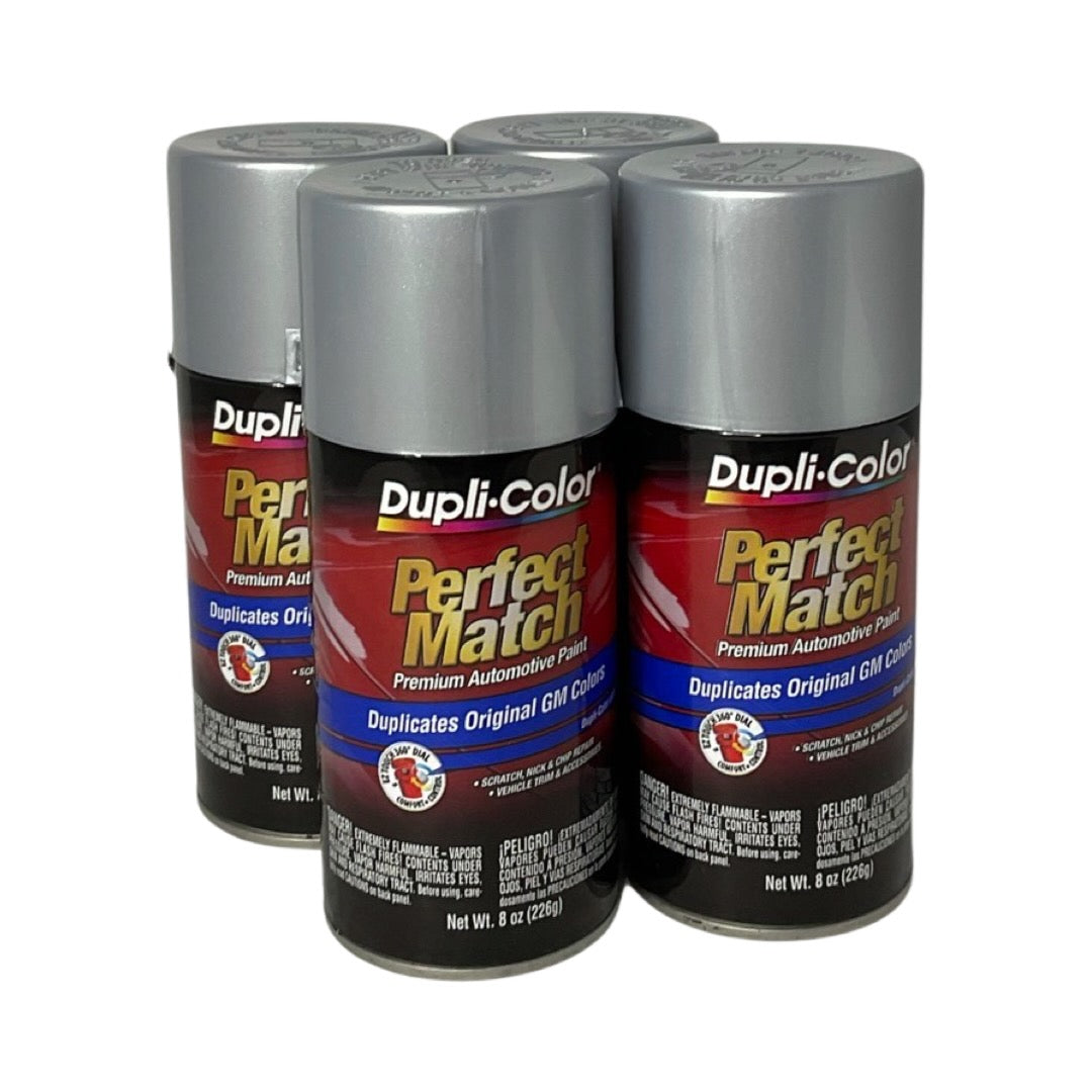Dupli-Color BGM0508 - 4 Pack GM Ultra Silver Metallic Perfect Match Automotive Spray Paint - 8 oz. ea.