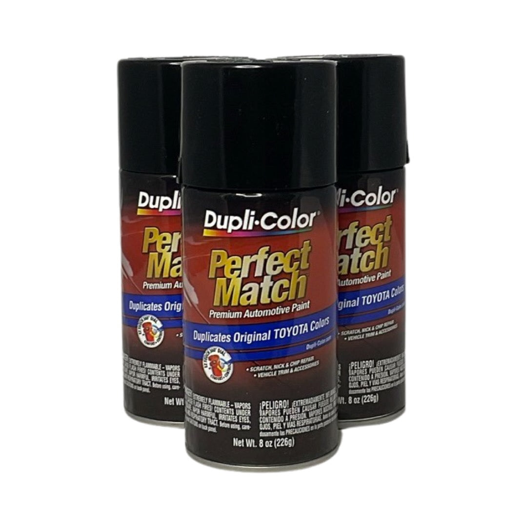 Dupli-Color BTY1566 - 3 Pack Toyota Black Metallic Perfect Match Automotive Paint - 8 oz. ea.