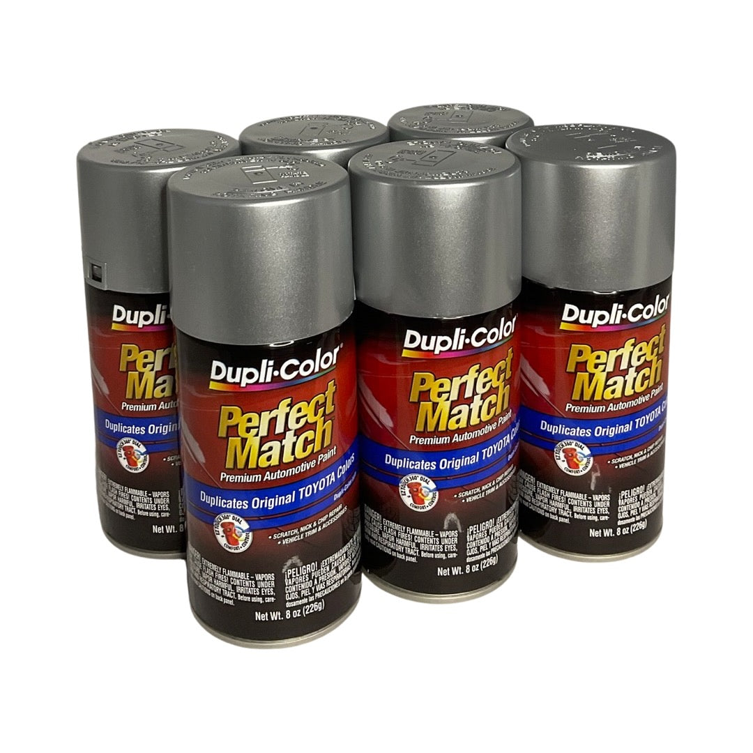 Dupli-Color BTY1617 - 6 Pack Toyota Classic Silver Mica Perfect Match Automotive Paint - 8 oz. ea.
