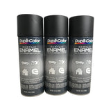 Dupli-Color DA1605 - 3 Pack General Purpose Acrylic Enamel Coating Flat Black - 12 oz. ea.