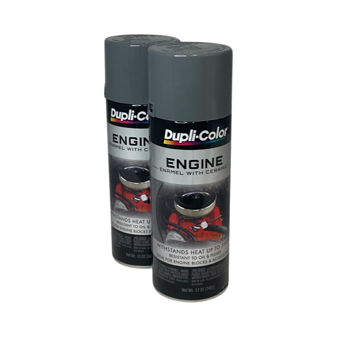 Duplicolor DE1611 - 2 Pack New Ford Gray Engine Enamel Paint with Ceramic - 12 oz. ea.