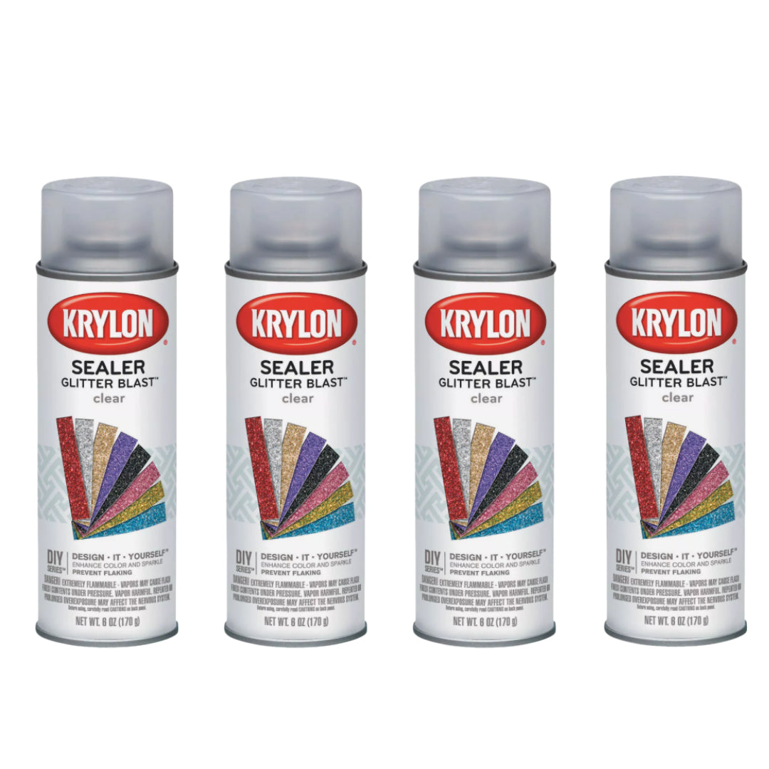 KRYLON 3800 -- Glitter Blast Clear Sealer 6oz 4 Pack