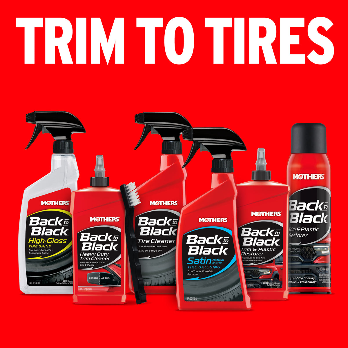 Mothers Back to Black Satin Natural Matte Tire Dressing - 06816 - 2 Pack