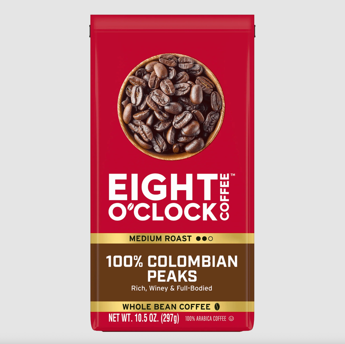 Eight O’Clock Colombian Peaks Medium Roast Whole Bean Coffee – 40 oz – Brand New