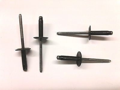 Pop Rivets-TriFold LargeHead-Black Aluminum Shank-3/16" Fasteners250pc-1/8"-3/8"