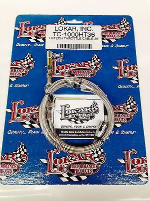 Lokar TC-1000HT36 Hi-Tech Throttle Cable - 36" - Universal Stainless Steel - NEW