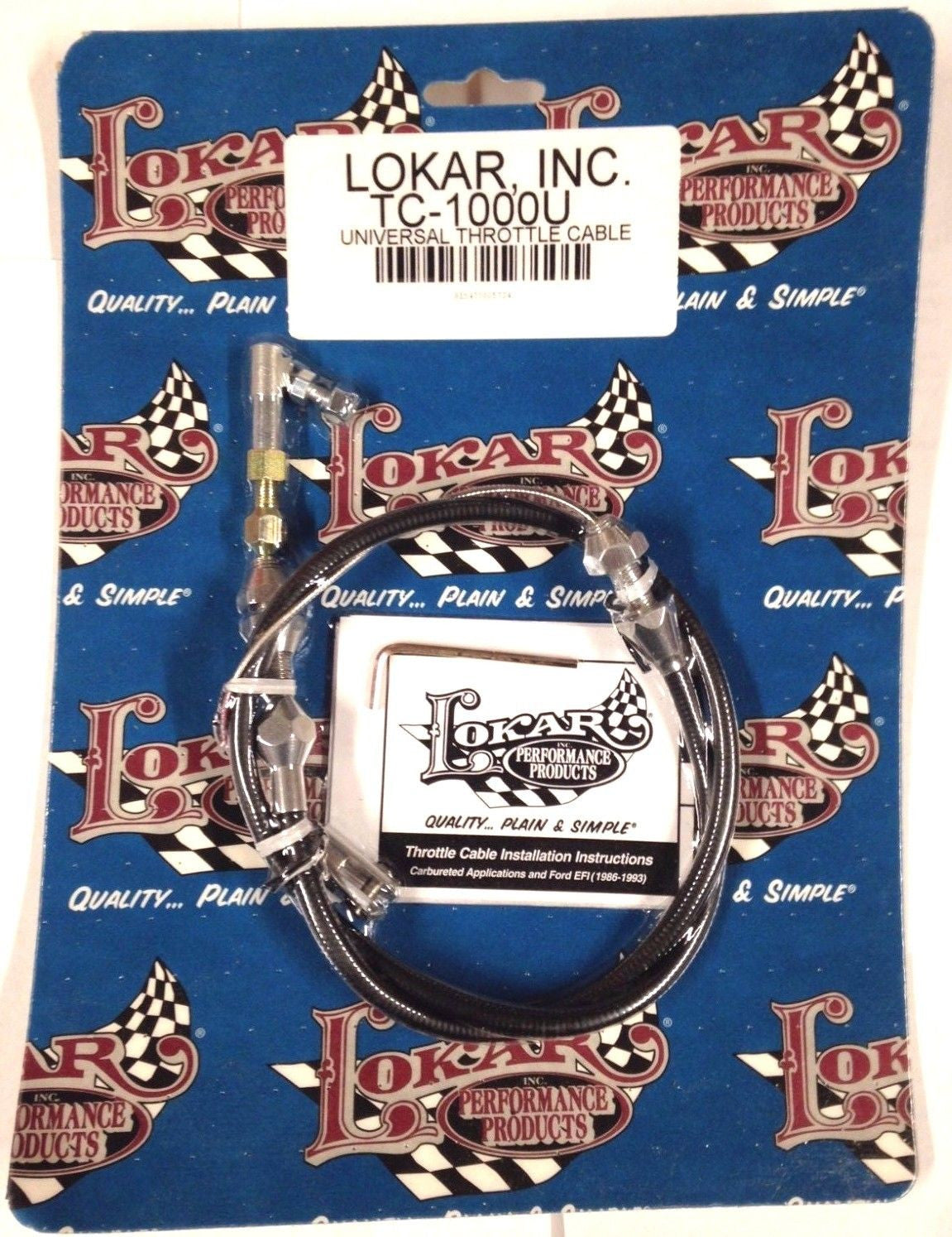 Lokar TC-1000U Hi-Tech Universal Throttle Cable, Black Silicone Housing, 24"