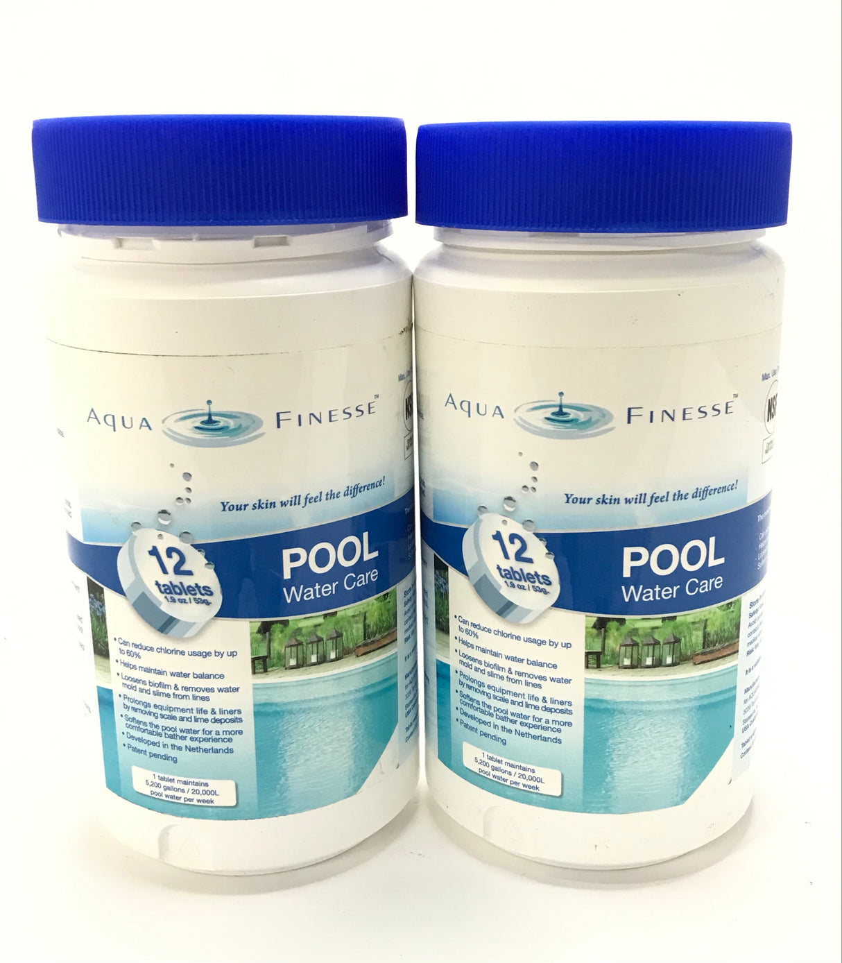 AquaFinesse Pool Water Care Tablets - Loosens Biofilm - Reduce Chlorine Usage - 24 count