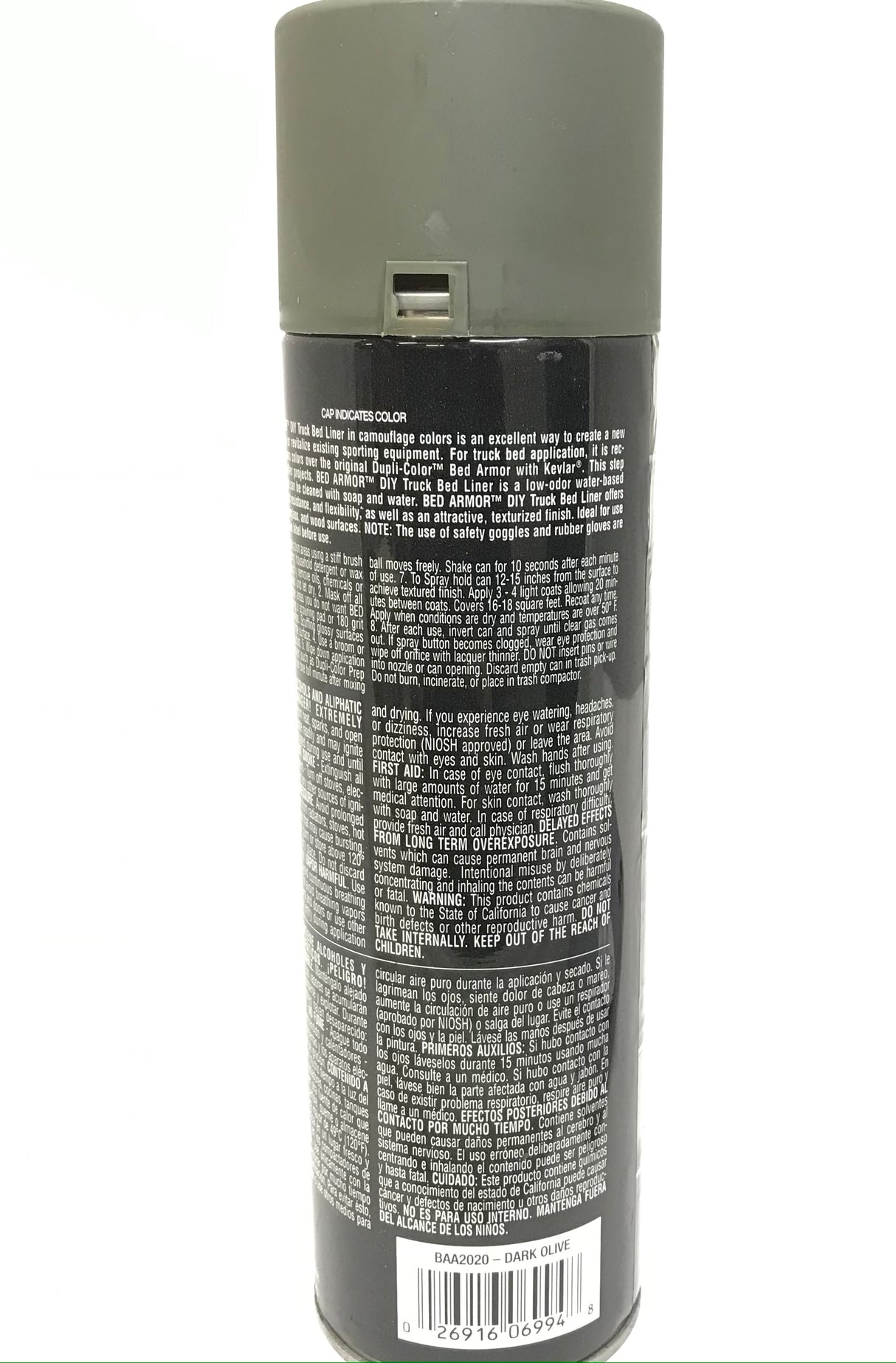 Duplicolor BAA2020-4 PACK Dark Olive Camouflage Bed Armor - Rubberized Textured Finish - Low Odor - Water Based - Durable - 16.5 oz