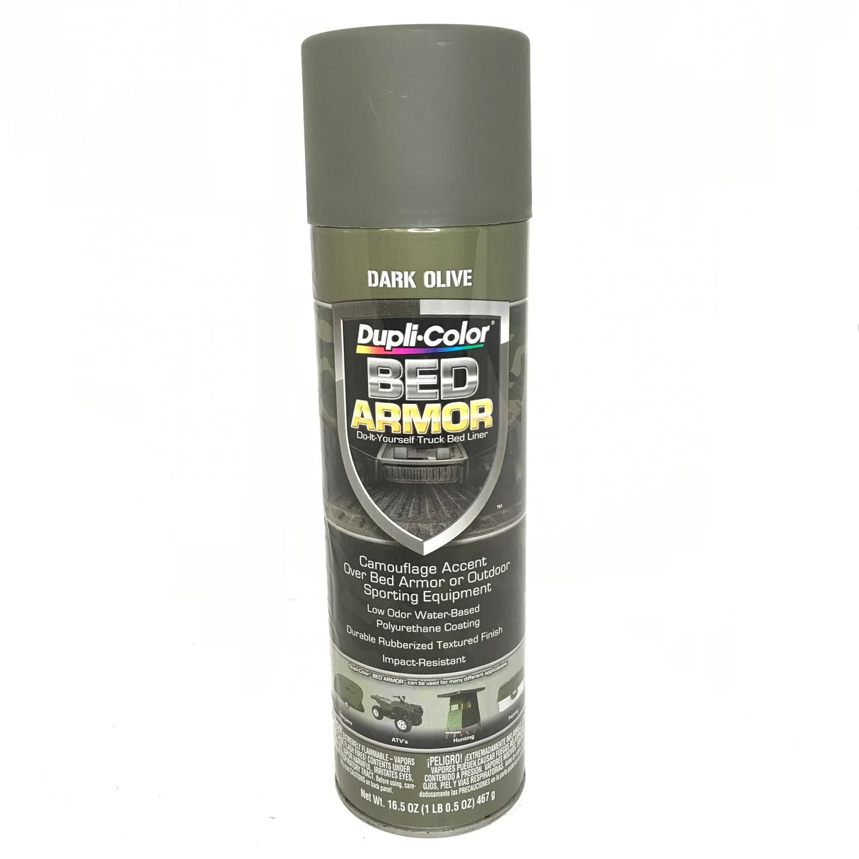 Dupli-Color BAA2020 Dark Olive Camouflage Bed Armor - Rubberized Textured Finish - Low Odor - Water Based - Durable - 16.5 oz