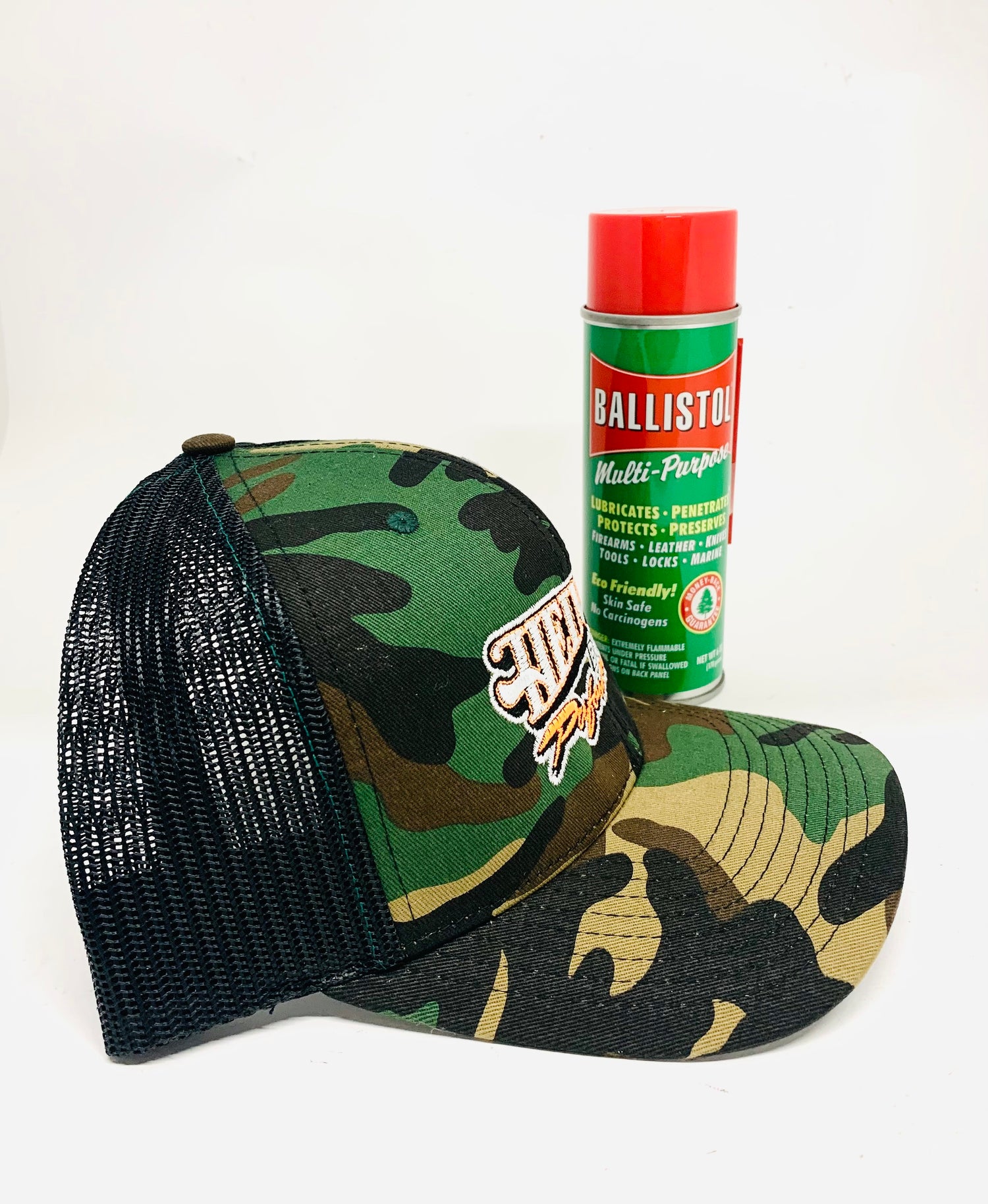 Ballistol Multi-Purpose Lubricant Gun Cleaner - 6oz aerosol w/ Heintz Camo Hat
