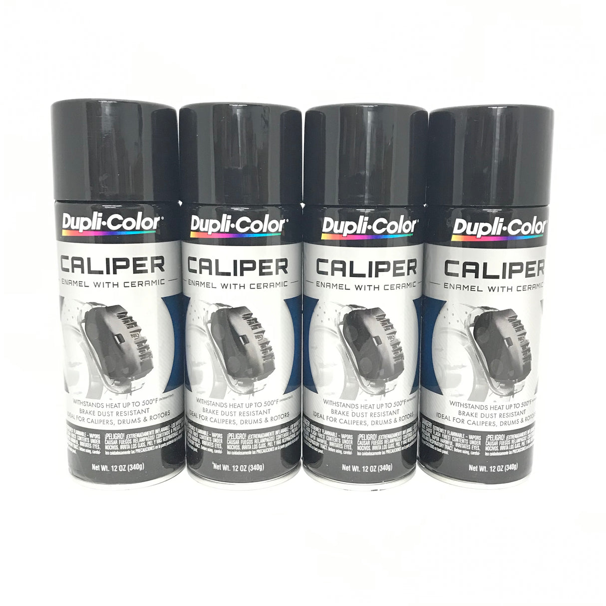 Duplicolor BCP102 - 4 Pack Caliper Spray Paint Black with Ceramic - 12 oz