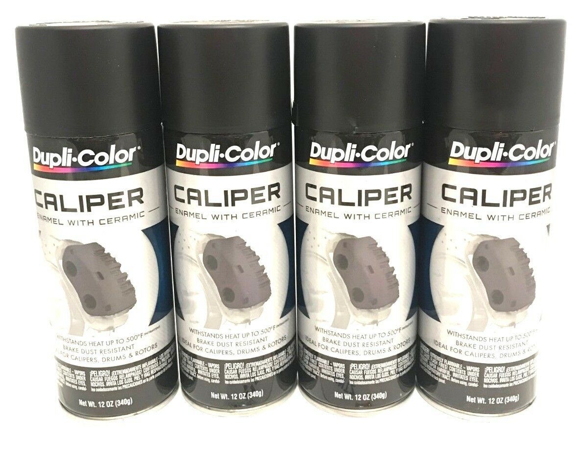 Duplicolor BCP105 - 4 Pack Caliper Spray Paint Matte Black with Ceramic - 12 oz
