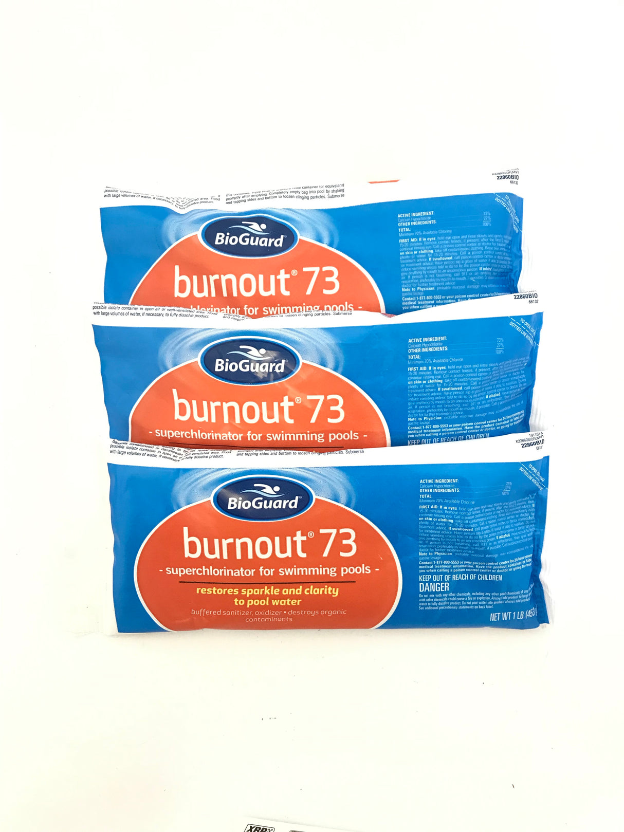 BioGuard 22860 BURNOUT 73-3 PACK Superchlorinator for swimming pools - sanitize - 3lb
