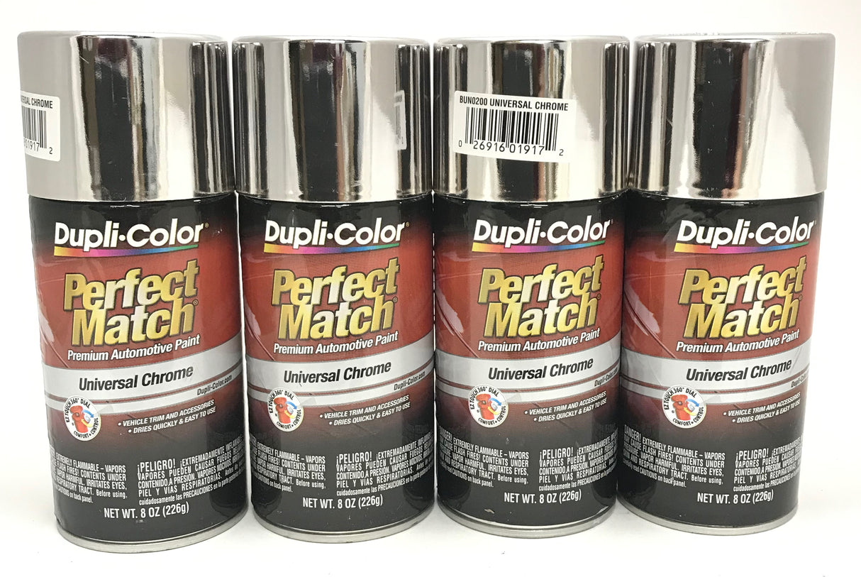 Duplicolor BUN0200-4 PACK Perfect Match Universal Chrome Automotive Paint - 8oz