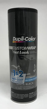 Duplicolor CWRC880 & 887 - 2 Pack Wet Look Custom Wrap Kit Onyx Black and Prep Coat - 11oz