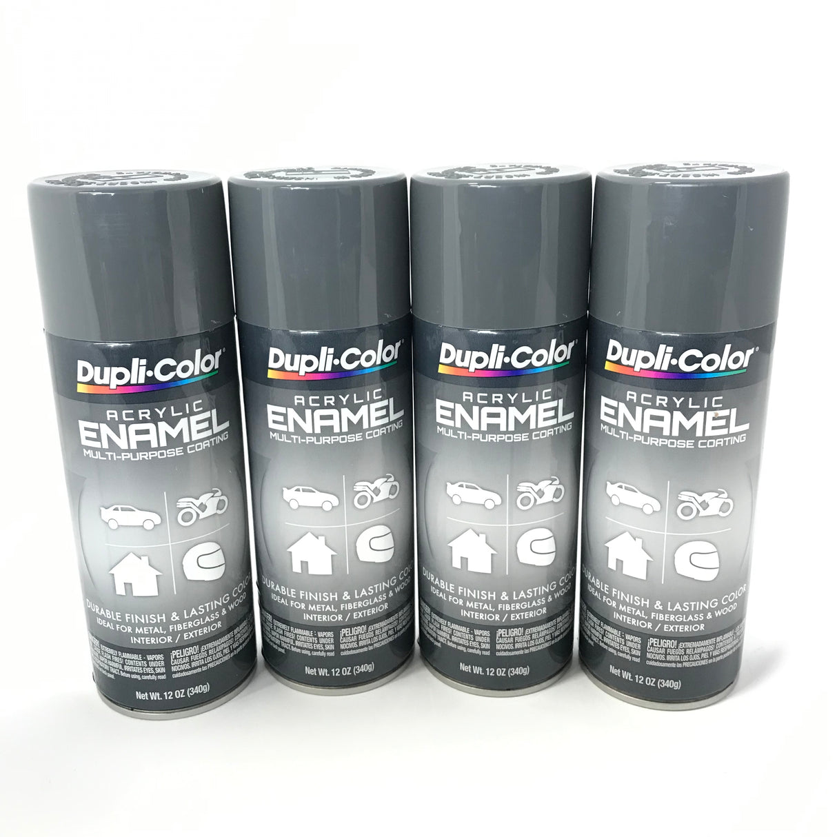 Dupli-Color DA1612 - 4 Pack Machinery Gray Acrylic Enamel Multi-Purpose Coating - 12 oz. ea.