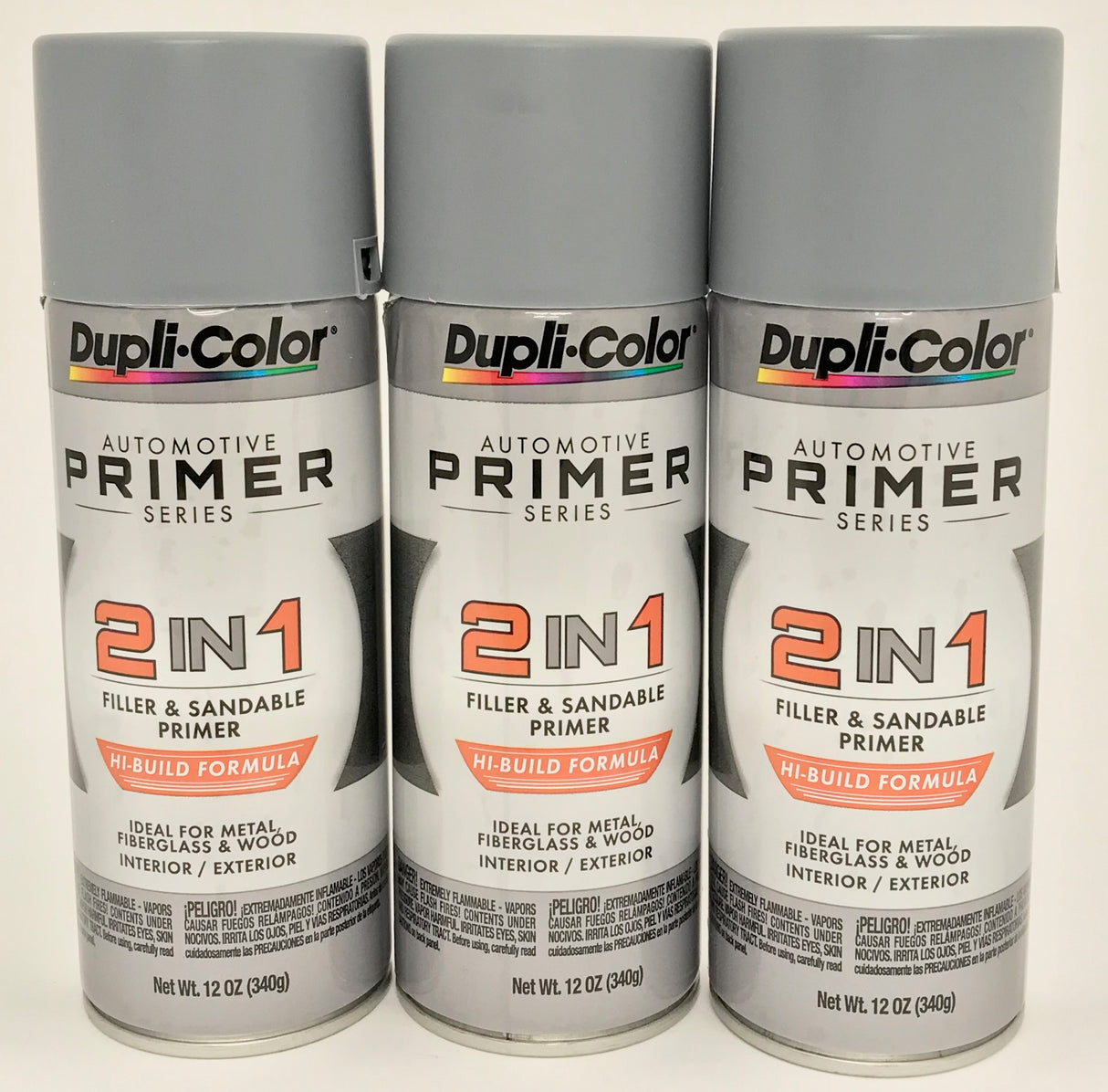 Duplicolor DAP1700-3 Pack 2-IN-1 Hi-Build Filler & Sandable Primer - 12 oz Aerosol can