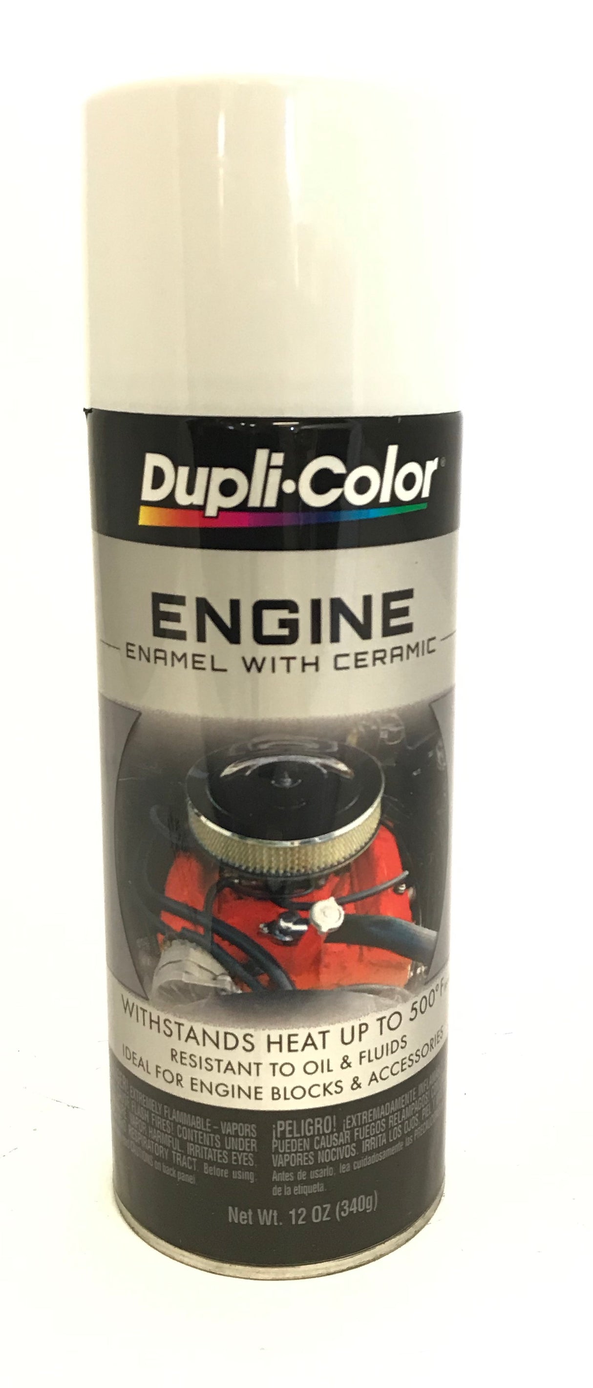 Duplicolor DE1602 Engine Enamel Paint with Ceramic Universal White - 12 oz