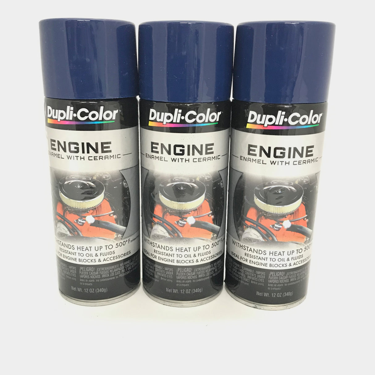 Duplicolor DE1606 - 3 Pack Engine Enamel Paint with Ceramic Ford Dark Blue - 12 oz