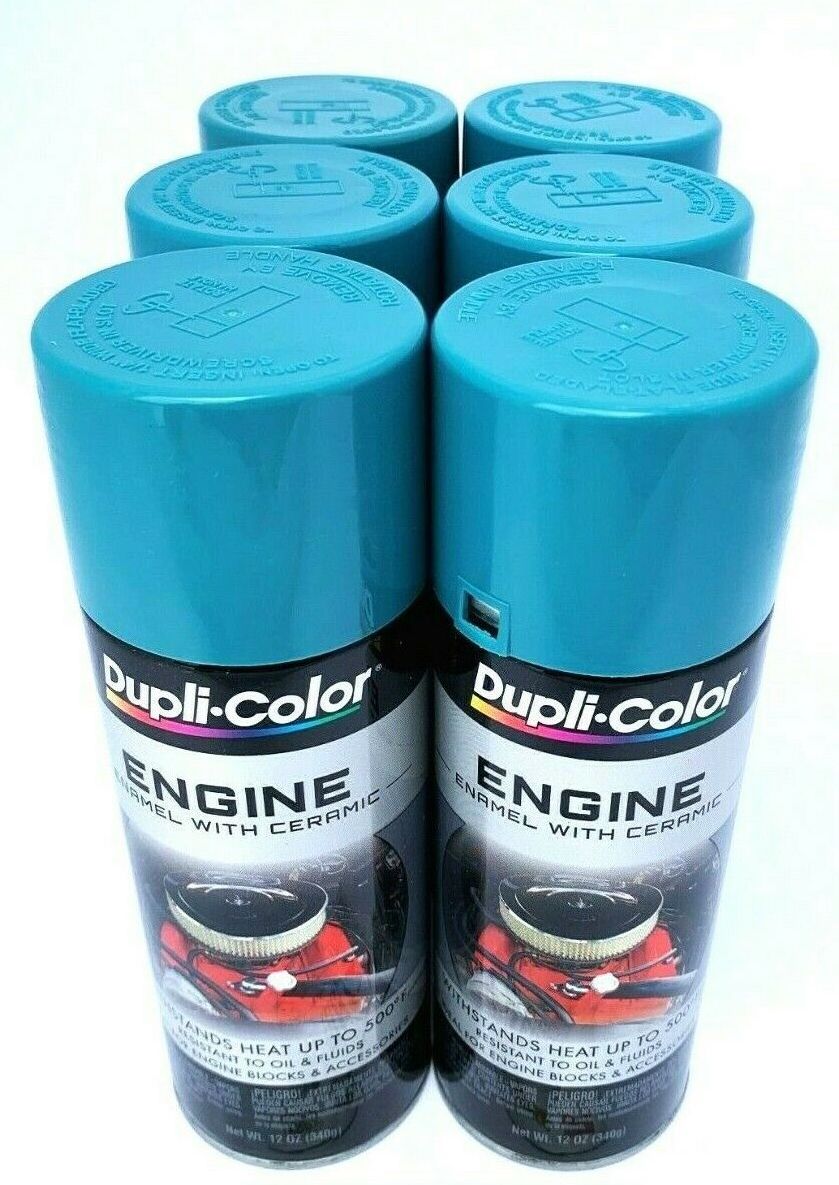 Duplicolor DE1610 - 6 Pack Engine Enamel Paint with Ceramic Pontiac Blue - 12 oz