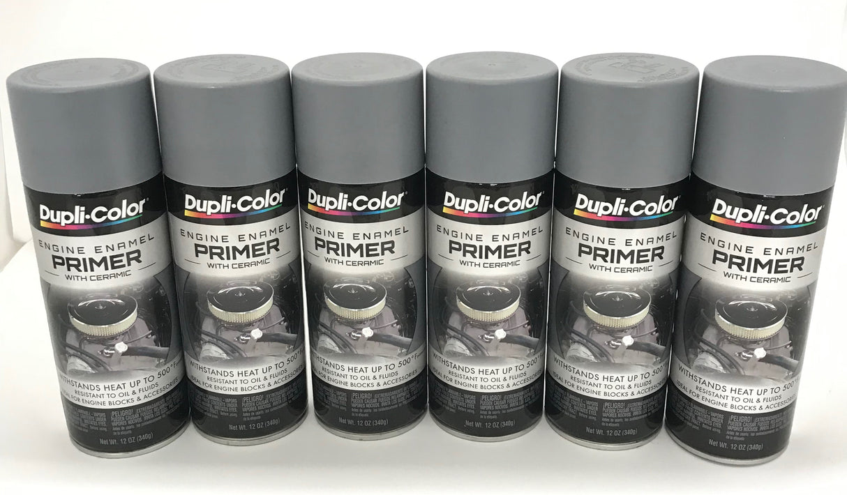 Duplicolor DE1612 - 6 Pack Engine Enamel Paint with Ceramic Gray - 12 oz