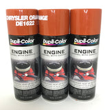 Duplicolor DE1622-3 PACK CHRYSLER ORANGE Engine Enamel Paint with Ceramic - 12 oz Aerosol
