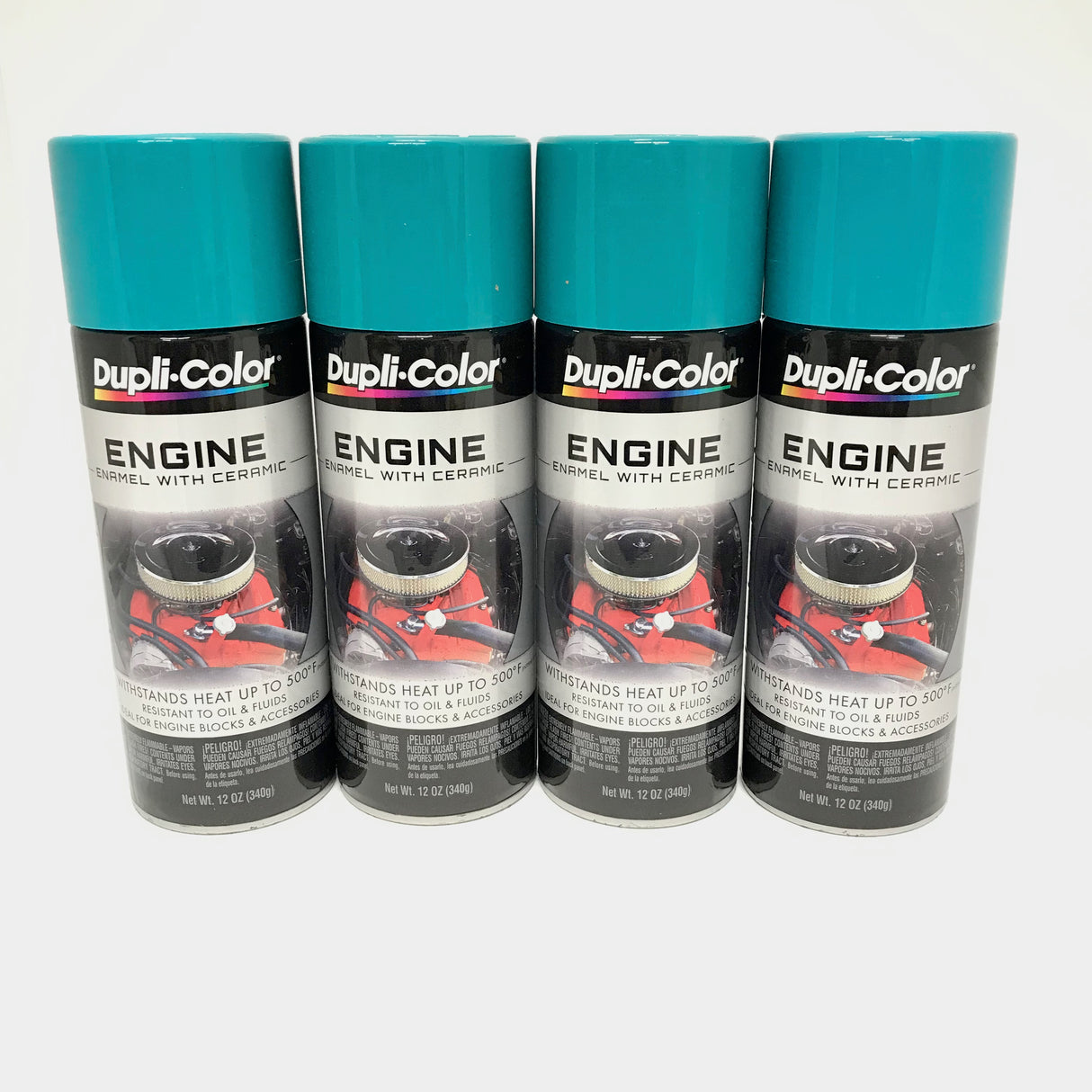 Duplicolor DE1643-4 Pack Engine Enamel Paint with Ceramic Torque & Teal - 12 oz