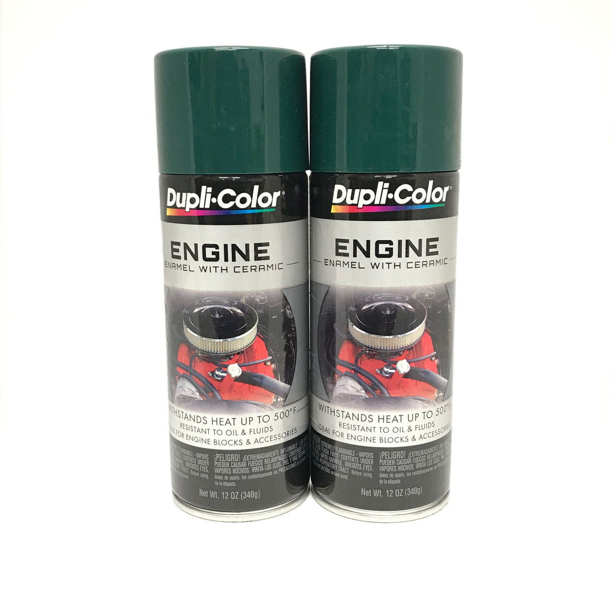 Duplicolor DE1644-2 PACK Engine Enamel Paint w/ Ceramic, Hunter Green - 12oz