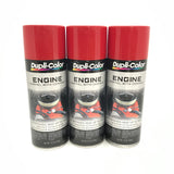 Duplicolor DE1653-3 PACK Engine Enamel with Ceramic Red color - 12 oz Aerosol Can