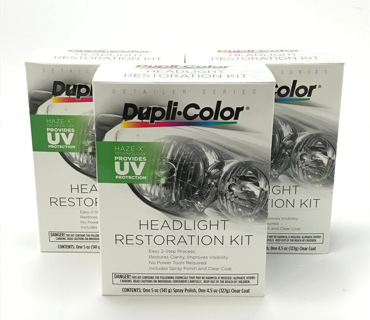 Duplicolor HLR100 Headlight Restoration Kit-UV Protection Coating - New Headlights -3 PACK
