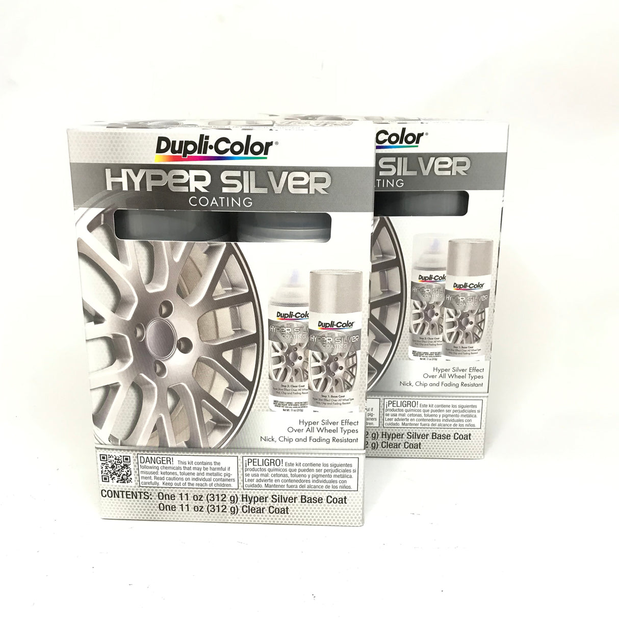 Duplicolor HSK100-2 PACK Hyper Silver Metallic Coating 2 Can Kit - Chip Resistant