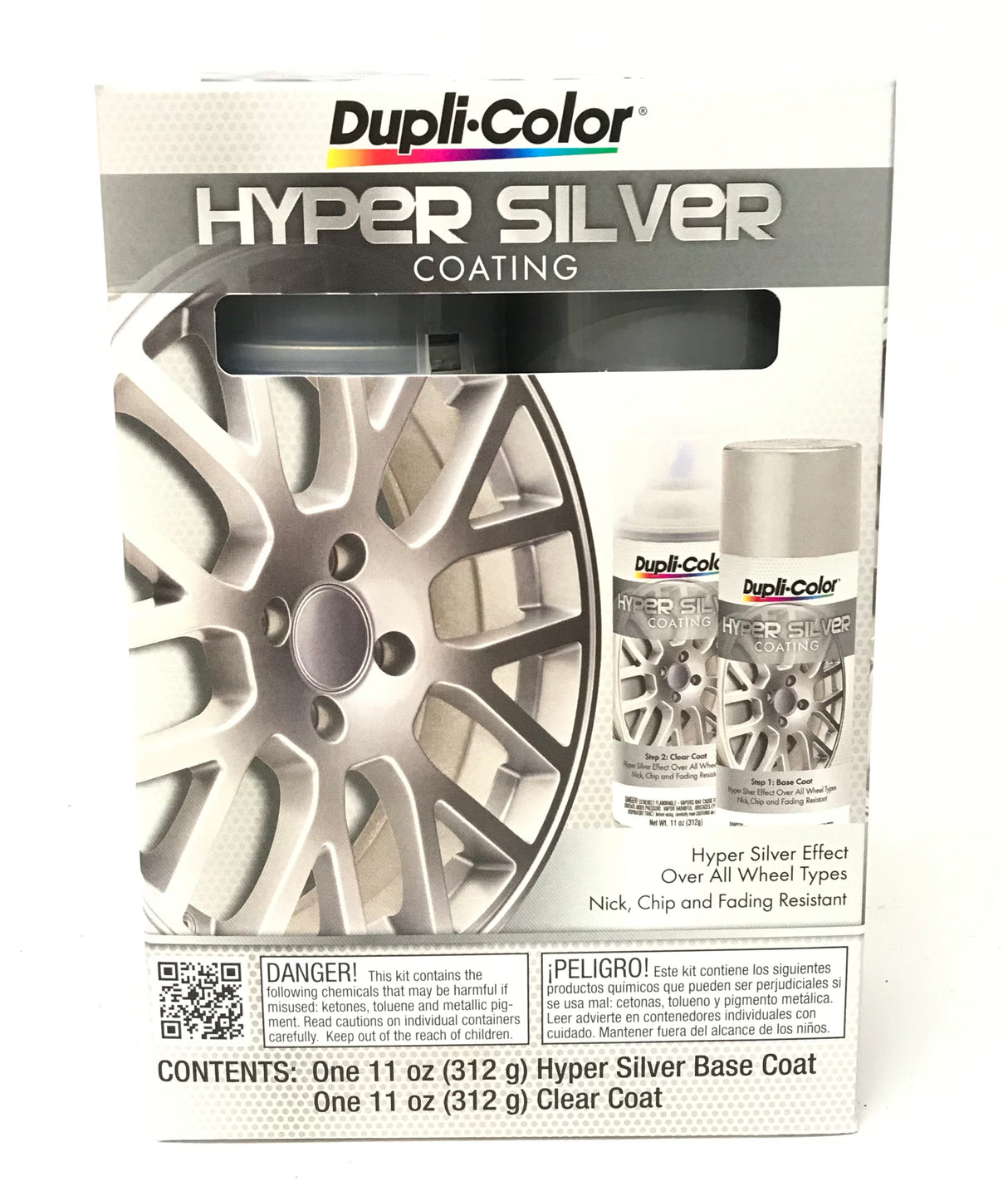 Duplicolor HSK100 Hyper Silver Metallic Coating 2 Can Kit - Chip Resistant