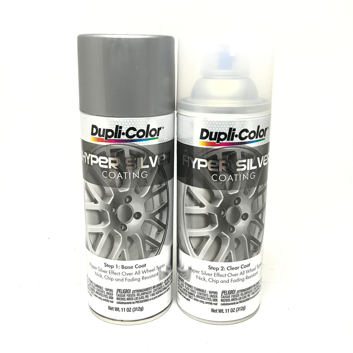 Duplicolor HSK100 Hyper Silver Metallic Coating 2 Can Kit - Chip Resistant