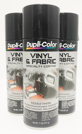 Duplicolor HVP104 - 3 Pack Vinyl & Fabric Spray Paint Gloss Black - 11 oz