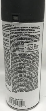Duplicolor HVP106 Vinyl & Fabric Spray Paint Flat Black - 11 oz