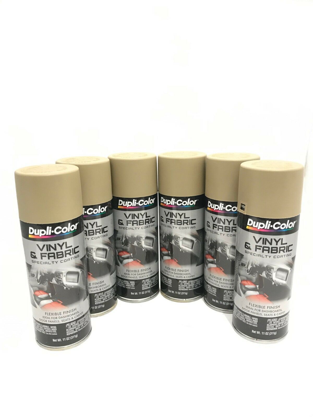 Duplicolor HVP108 - 6 Pack Vinyl & Fabric Spray Paint Desert Sand - 11 oz