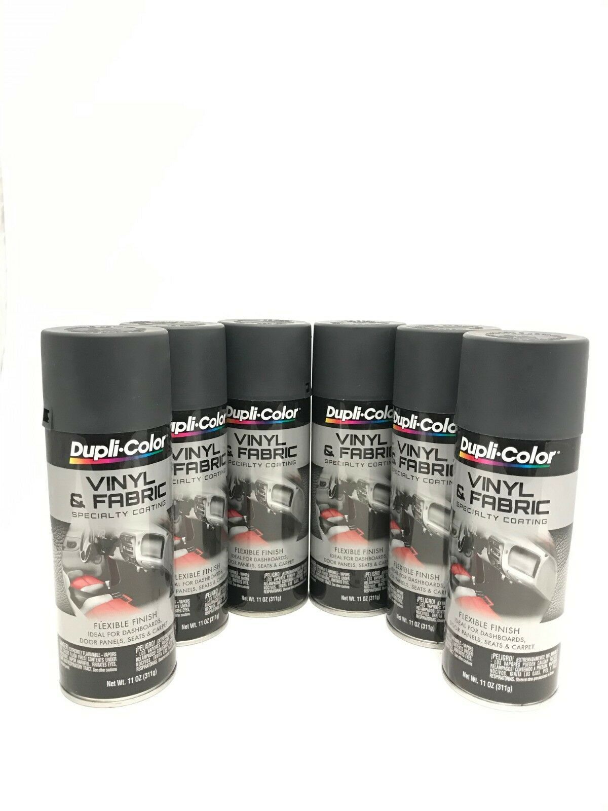 Duplicolor HVP111 - 6 Pack Vinyl & Fabric Spray Paint Charcoal Gray - 11 oz