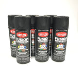 KRYLON 2732-6 PACK SATIN BLACK All-In-One Fusion Paint & Primer - No-Peel - 12 oz Aerosol