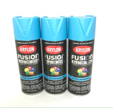 KRYLON 2741-3 PACK SATIN LAGOON BLUE All-In-One Fusion Paint & Primer - No-Peel - 12 oz Aerosol
