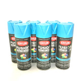 KRYLON 2741-6 PACK SATIN LAGOON BLUE All-In-One Fusion Paint & Primer - No-Peel - 12 oz Aerosol