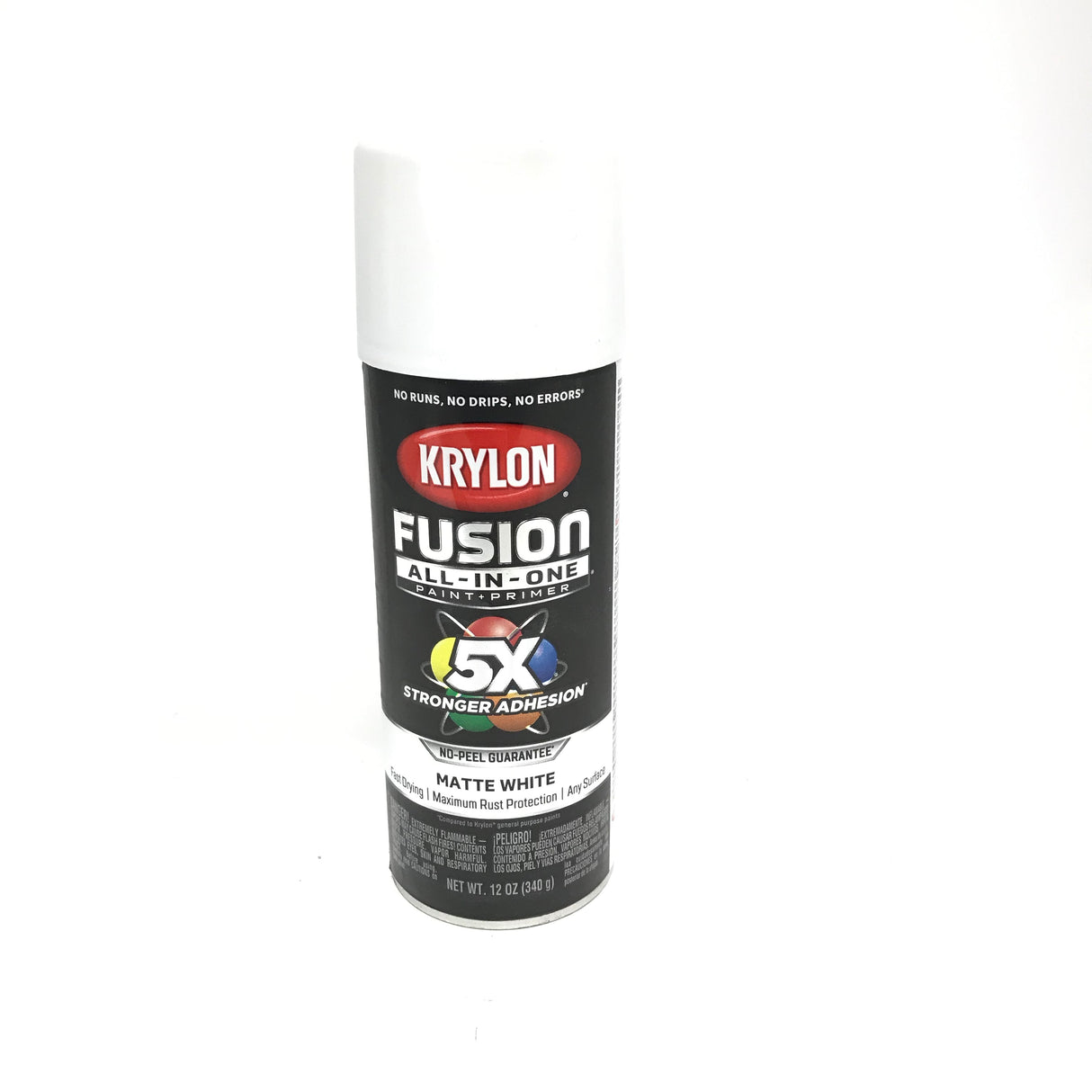 KRYLON 2764 MATTE WHITE All-In-One Fusion Paint & Primer - No-Peel - 12 oz Aerosol